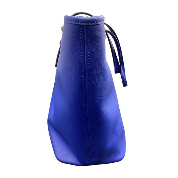 Michael Kors Tote Women’s 1Size Saffiano Leather Large MK Bag Charm Cobalt Blue - Picture 4 of 11